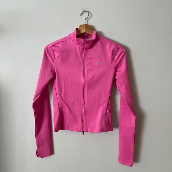 Nike Swift Dri-Fit Full-Zip Mid-Layer Pink Athletic Jacket Women's Size XS - Picture 1 of 9